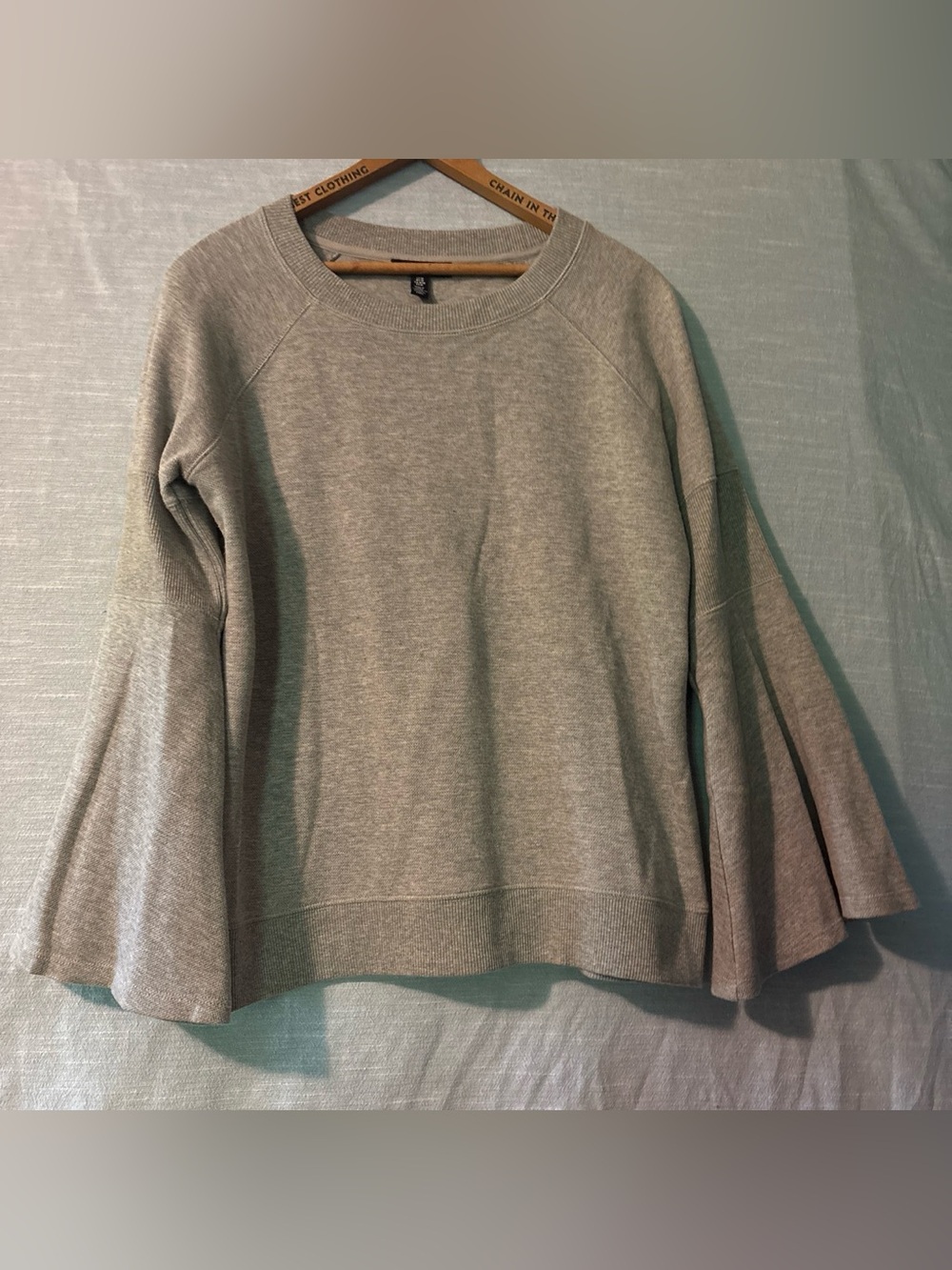 Kenneth Cole NY Sweatshirt Pullover Long Bell Sleeves Gray Women’s Sz M